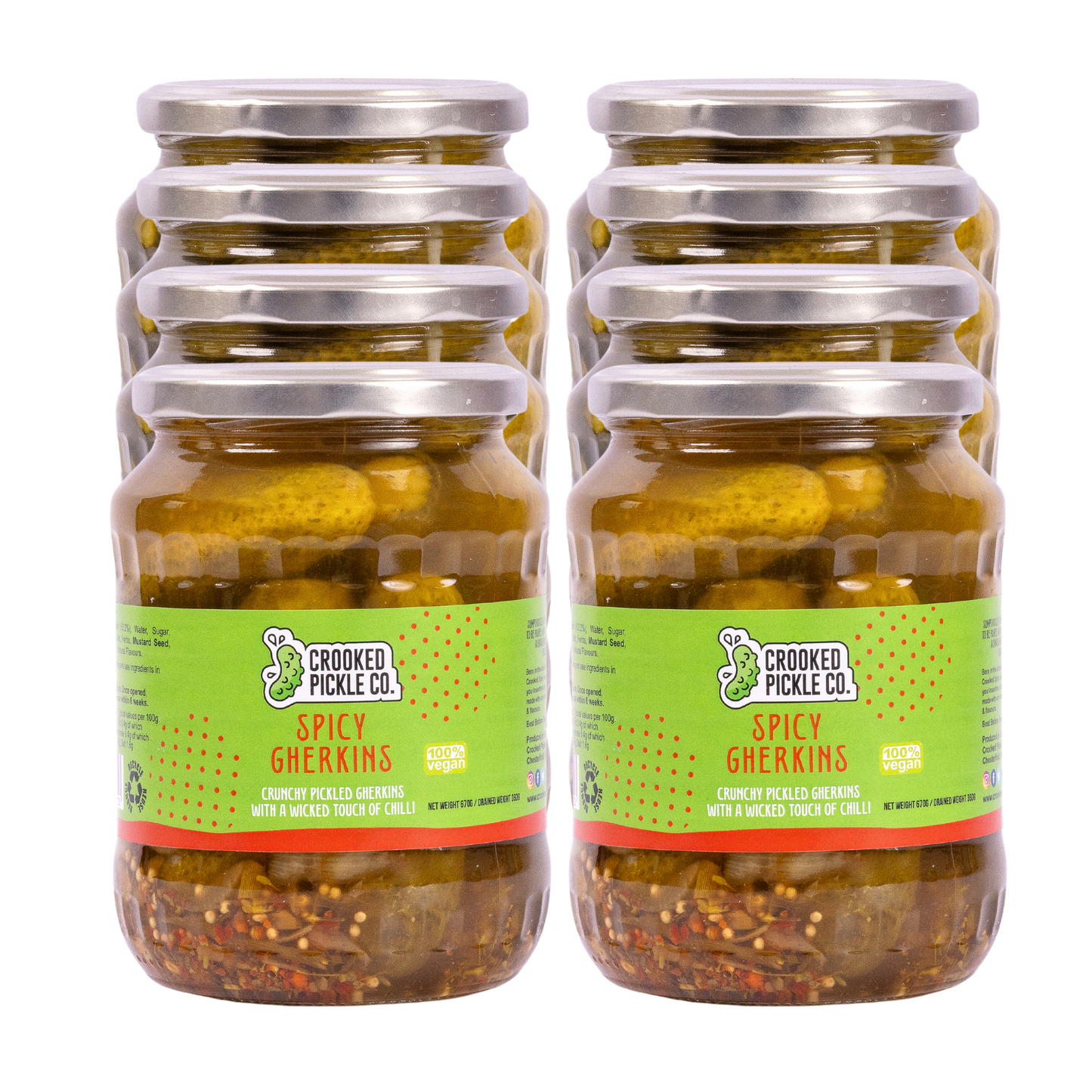 Spicy Gherkins - 8 x 670g